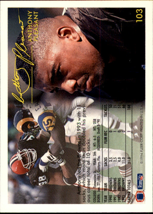1994 Fleer Football Card #s 1-240 +Rookies (A2272) - You Pick - 15+ FREE SHIP - Picture 199 of 429