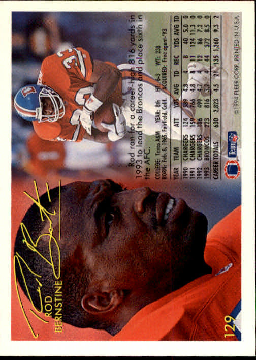 1994 Fleer Football Card #s 1-240 +Rookies (A2272) - You Pick - 15+ FREE SHIP - Picture 237 of 429