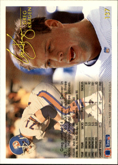 1994 Fleer Football Card #s 1-240 +Rookies (A2272) - You Pick - 15+ FREE SHIP - Picture 253 of 429