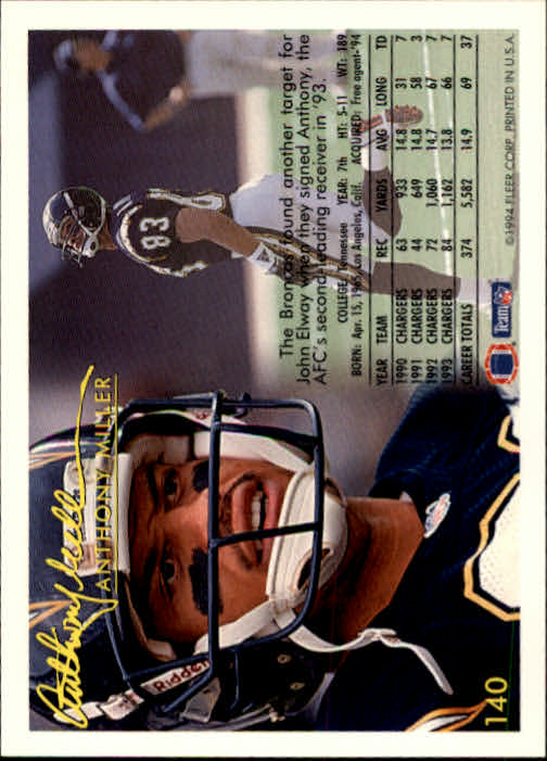 1994 Fleer Football Card #s 1-240 +Rookies (A2272) - You Pick - 15+ FREE SHIP - Picture 259 of 429