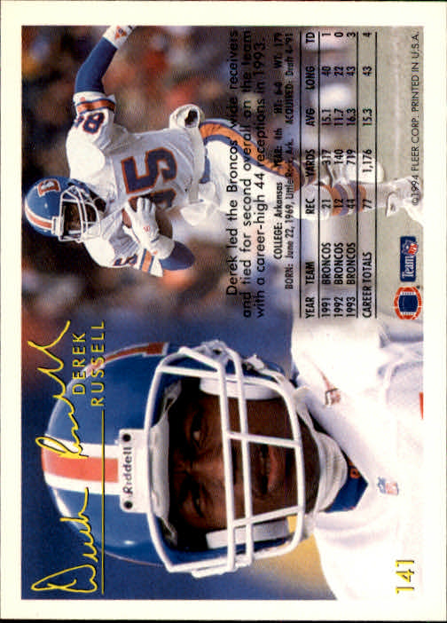 1994 Fleer Football Card #s 1-240 +Rookies (A2272) - You Pick - 15+ FREE SHIP - Picture 261 of 429