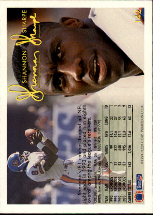 1994 Fleer Football Card #s 1-240 +Rookies (A2272) - You Pick - 15+ FREE SHIP - Picture 263 of 429
