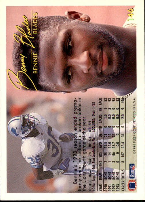 1994 Fleer Football Card #s 1-240 +Rookies (A2272) - You Pick - 15+ FREE SHIP - Picture 271 of 429