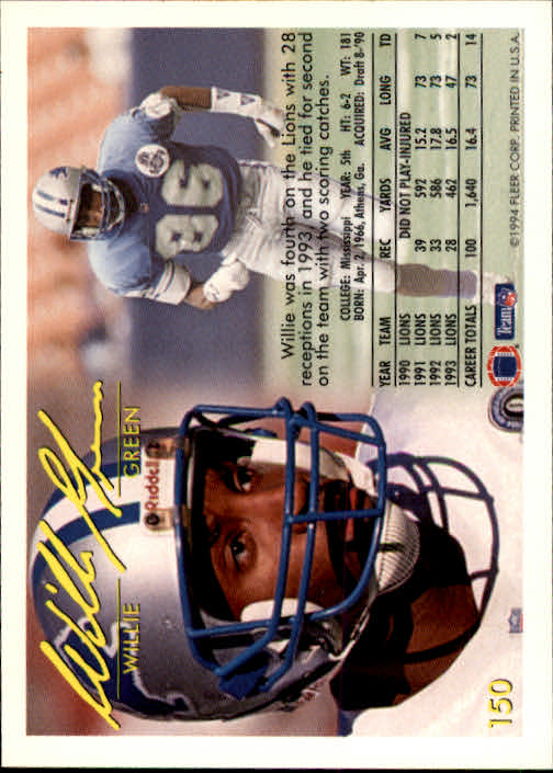 1994 Fleer Football Card #s 1-240 +Rookies (A2272) - You Pick - 15+ FREE SHIP - Picture 279 of 429