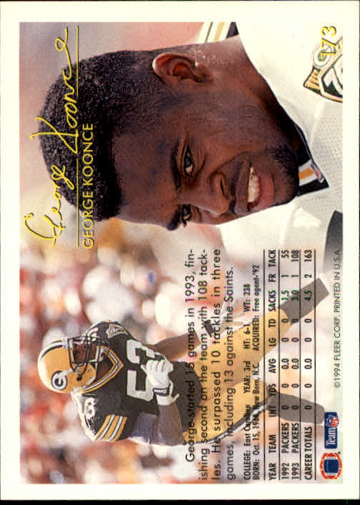 1994 Fleer Football Card #s 1-240 +Rookies (A2272) - You Pick - 15+ FREE SHIP - Picture 319 of 429