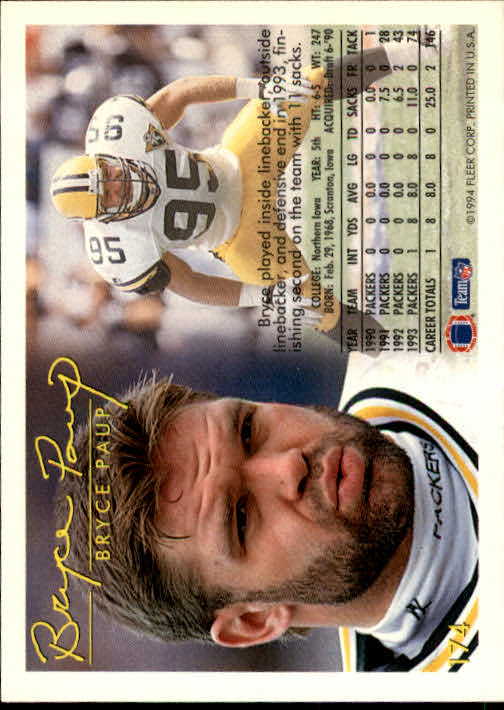1994 Fleer Football Card #s 1-240 +Rookies (A2272) - You Pick - 15+ FREE SHIP - Picture 321 of 429
