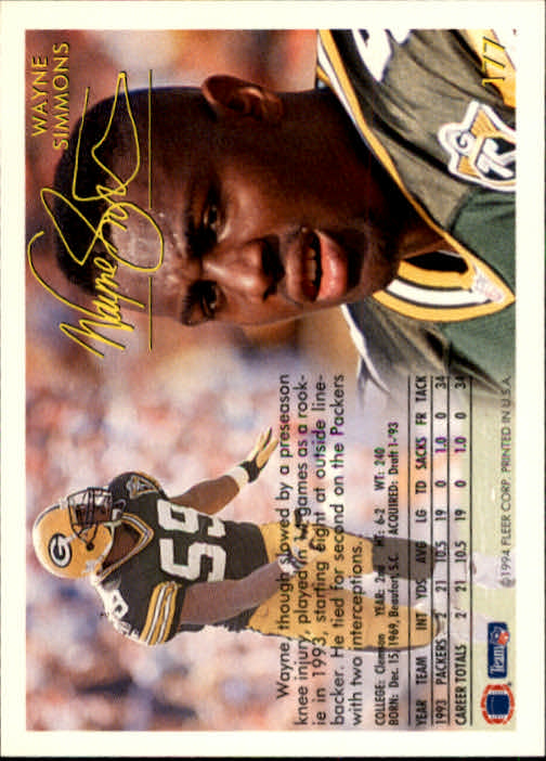 1994 Fleer Football Card #s 1-240 +Rookies (A2272) - You Pick - 15+ FREE SHIP - Picture 327 of 429