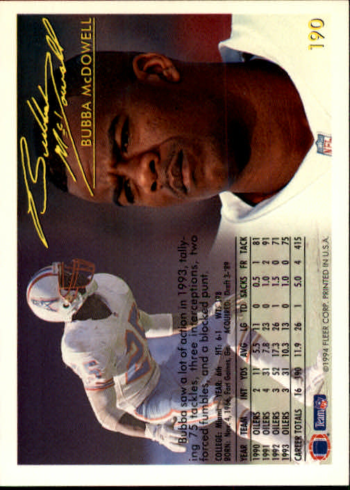 1994 Fleer Football Card #s 1-240 +Rookies (A2272) - You Pick - 15+ FREE SHIP - Picture 353 of 429