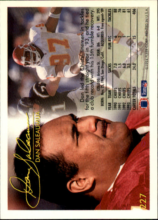 1994 Fleer Football Card #s 1-240 +Rookies (A2272) - You Pick - 15+ FREE SHIP - Picture 405 of 429