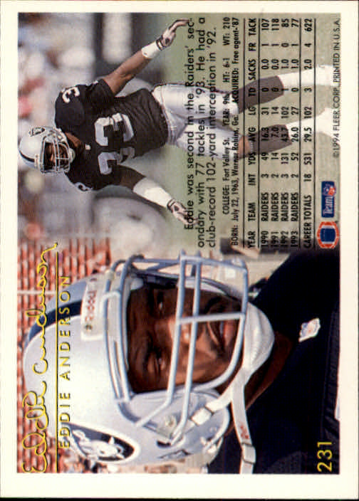 1994 Fleer Football Card #s 1-240 +Rookies (A2272) - You Pick - 15+ FREE SHIP - Picture 413 of 429