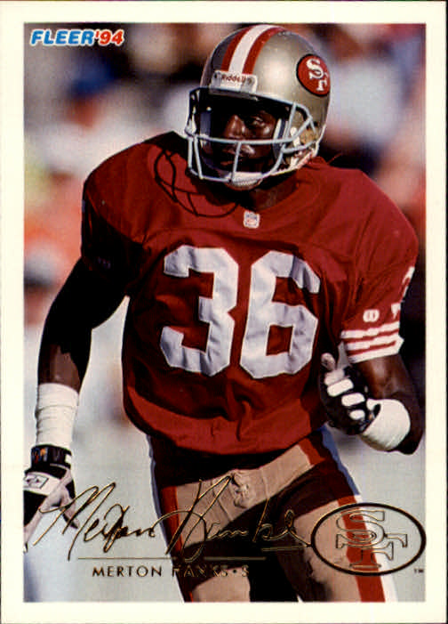 1994, Merton Hanks, San Francisco 49ers, Signed, Autographed, Fleer Football Card, Card # 413, 1994, Merton Hanks, San Francisco 49ers, Signed, Autographed, Fleer Football Card, Card # 413,