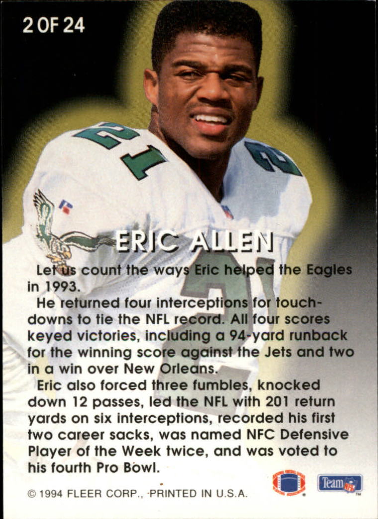 1994 Fleer Football "All-Pros" Insert Cards - Picture 5 of 51