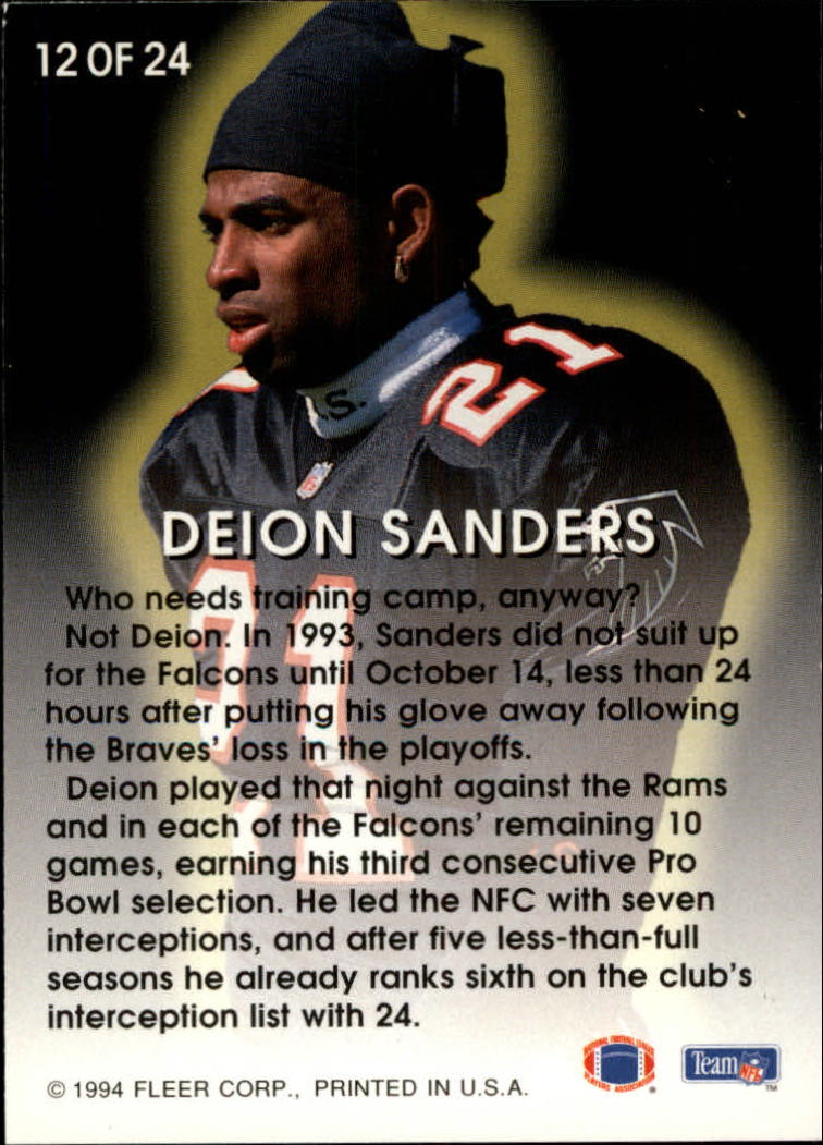1994 Fleer All-Pros #12 Deion Sanders back image