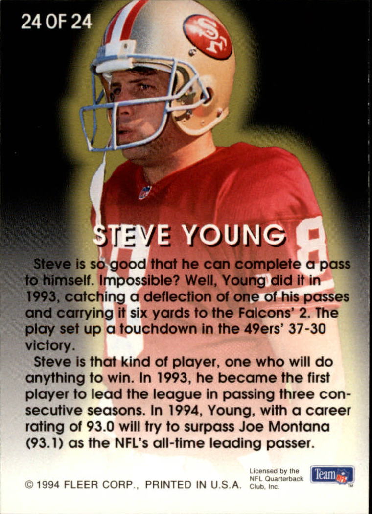 1994 Fleer All-Pros #24 Steve Young back image