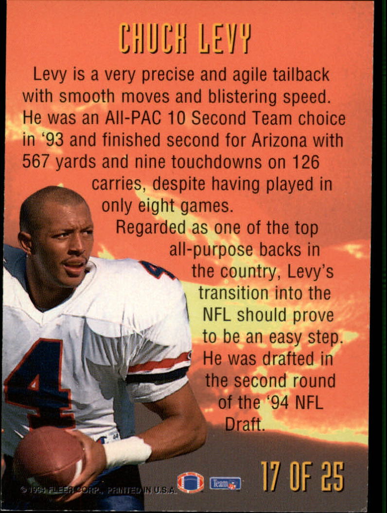 1994 Fleer Prospects #17 Chuck Levy back image