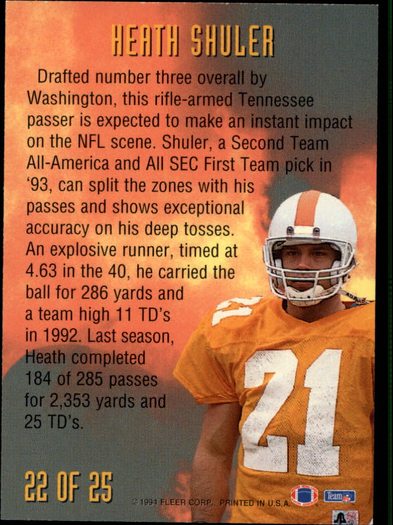1994 Fleer Prospects #22 Heath Shuler back image