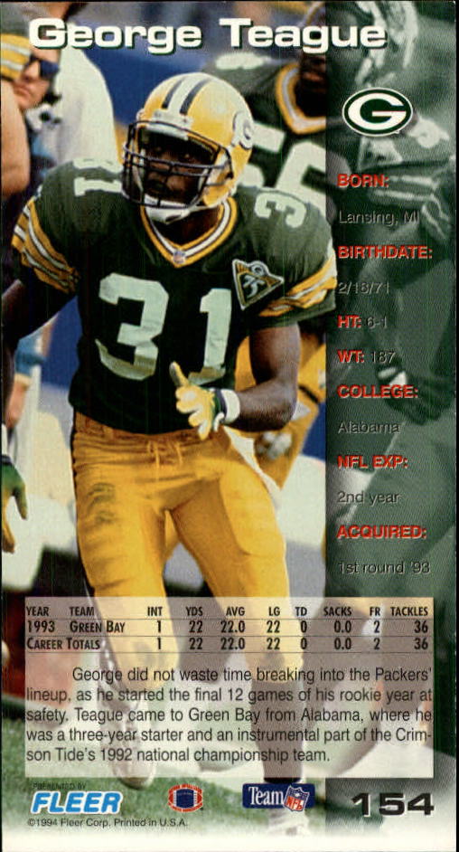 B5518- 1994 GameDay Football Cards 1-250 +Rookies -You Pick- 15+ FREE US SHIP - Picture 287 of 473