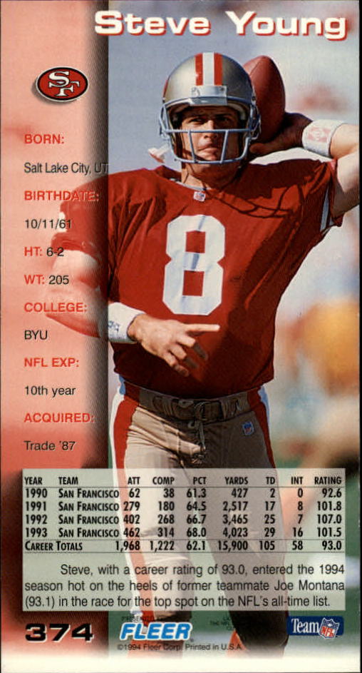 1994 GameDay #374 Steve Young