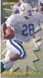 1994 GameDay Rookie Standouts #5 Marshall Faulk