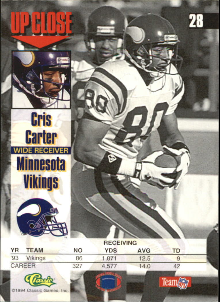 1994 Images #28 Cris Carter back image