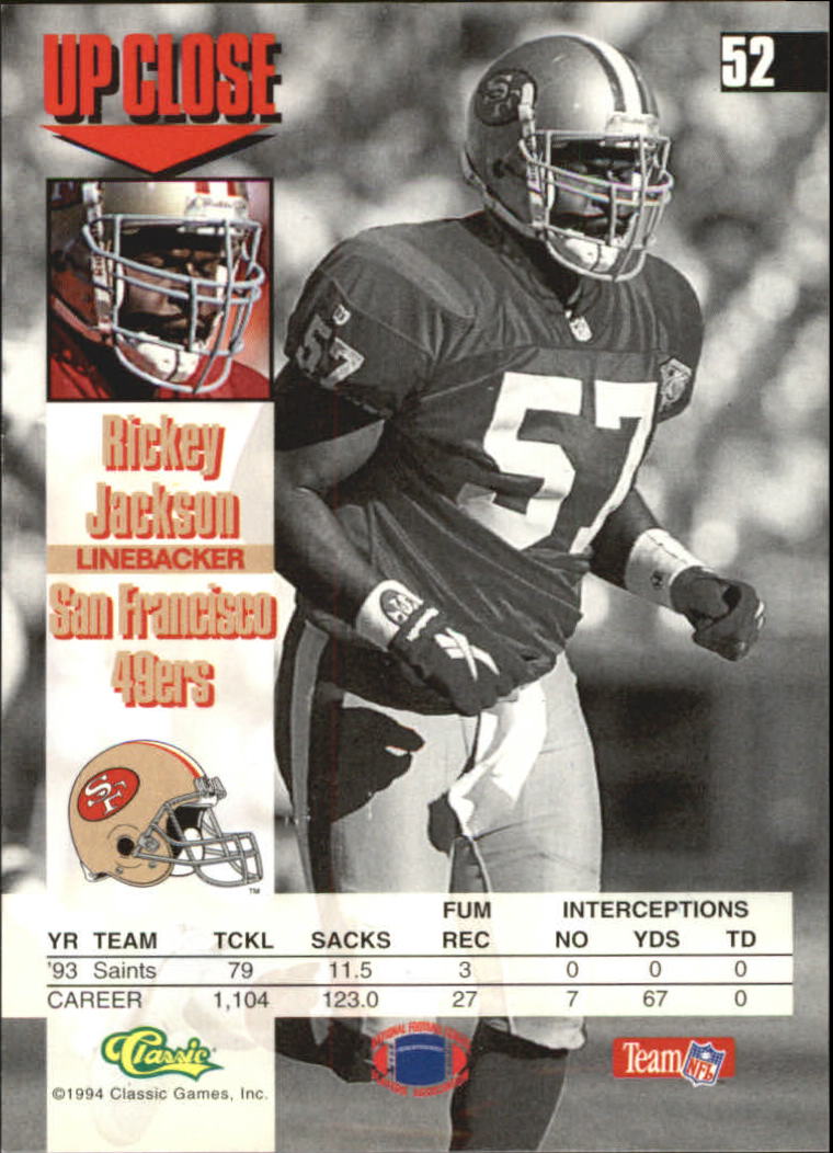 1994 Images #52 Rickey Jackson back image