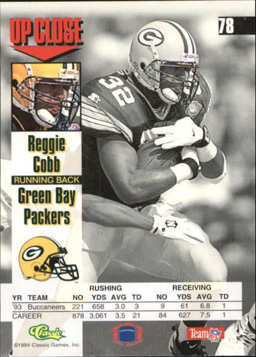 1994 Images #78 Reggie Cobb back image