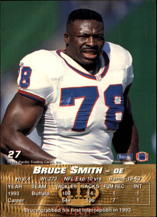 1994 Pacific #27 Bruce Smith back image