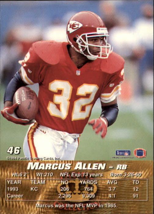 1994 Pacific #46 Marcus Allen back image