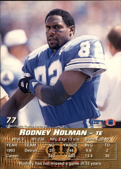 1994 Pacific #77 Rodney Holman back image