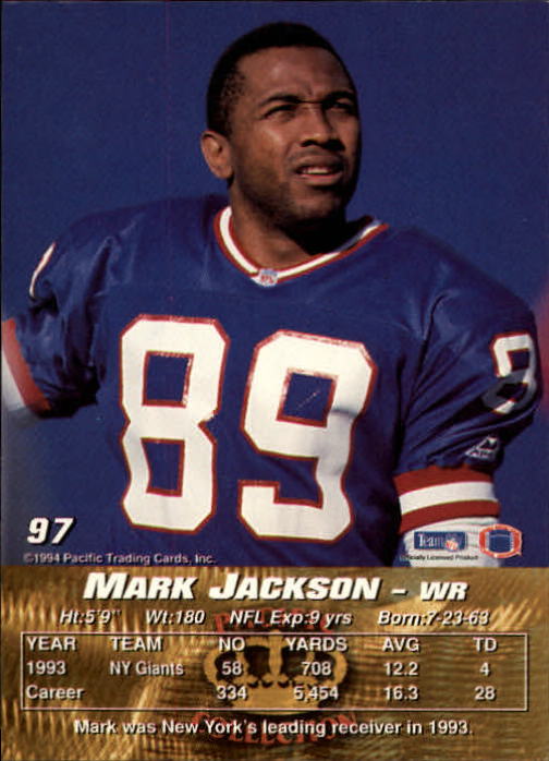 1994 Pacific #97 Mark Jackson back image