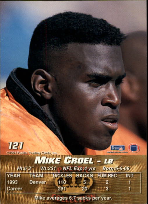 1994 Pacific #121 Mike Croel back image