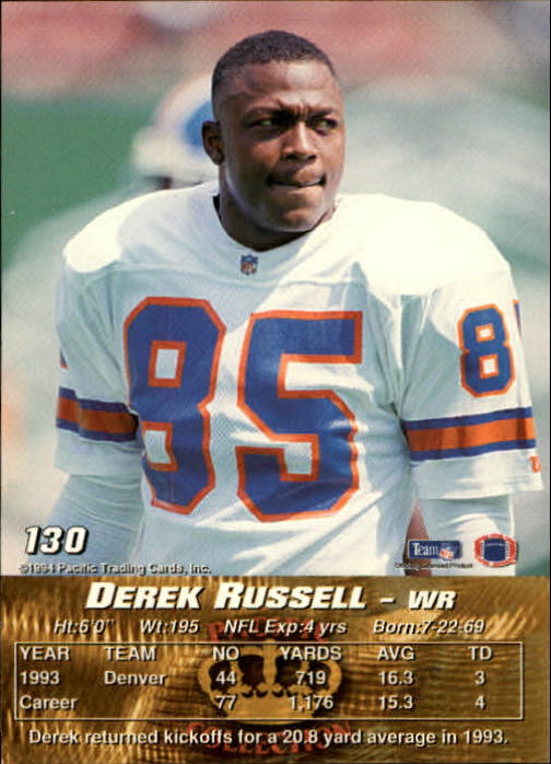1994 Pacific #130 Derek Russell back image