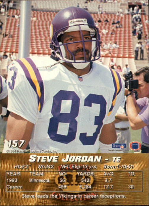 1994 Pacific #157 Steve Jordan back image