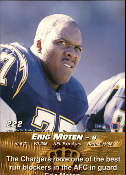 1994 Pacific #222 Eric Moten back image