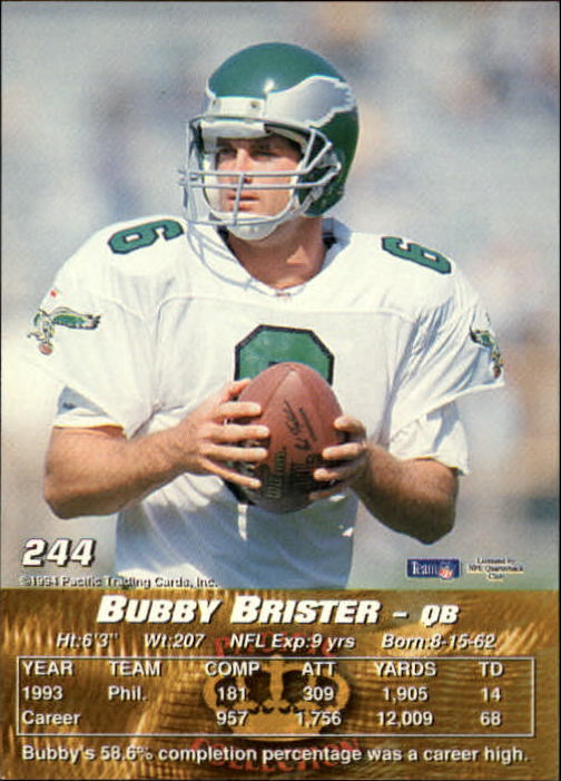 1994 Pacific #244 Bubby Brister back image