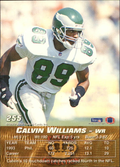 1994 Pacific #255 Calvin Williams back image