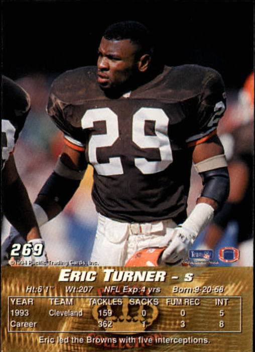 1994 Pacific #269 Eric Turner back image