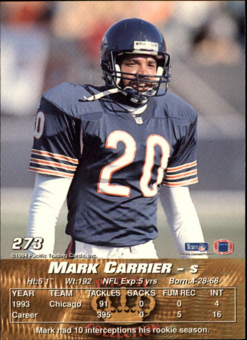 1994 Pacific #273 Mark Carrier DB back image
