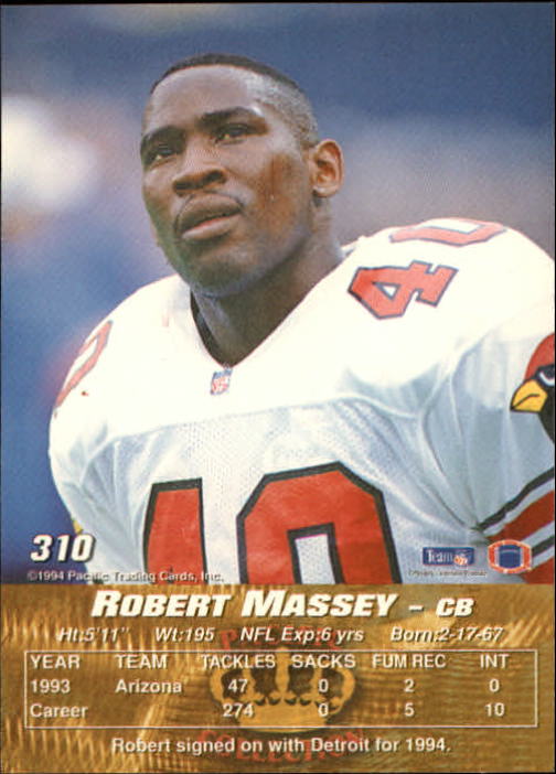 1994 Pacific #310 Robert Massey back image