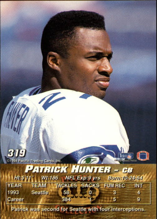 1994 Pacific #319 Patrick Hunter back image