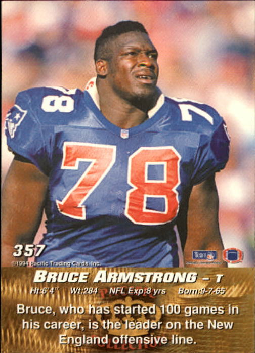 1994 Pacific #357 Bruce Armstrong back image