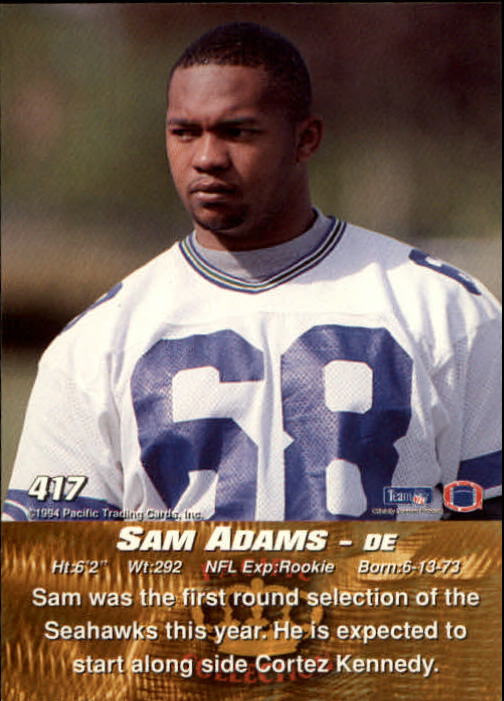 1994 Pacific #417 Sam Adams RC back image