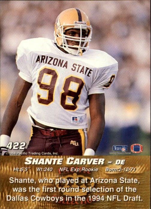 1994 Pacific #422 Shante Carver RC back image