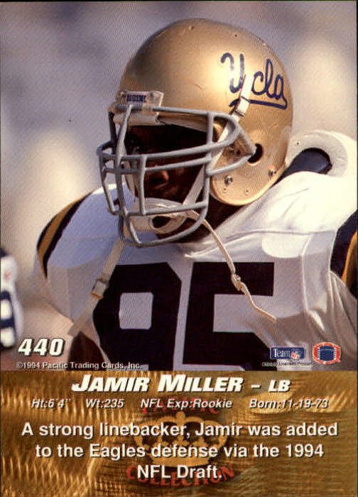 1994 Pacific #440 Jamir Miller RC back image