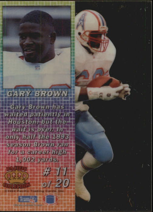1994 Pacific Crystalline #11 Gary Brown back image