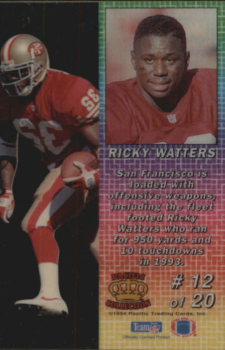 1994 Pacific Crystalline #12 Ricky Watters back image