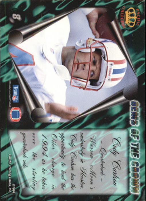 1994 Pacific Gems of the Crown #8 Cody Carlson back image