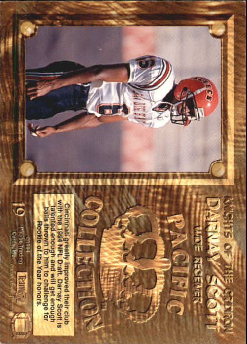 1994 Pacific Knights of the Gridiron #19 Darnay Scott back image