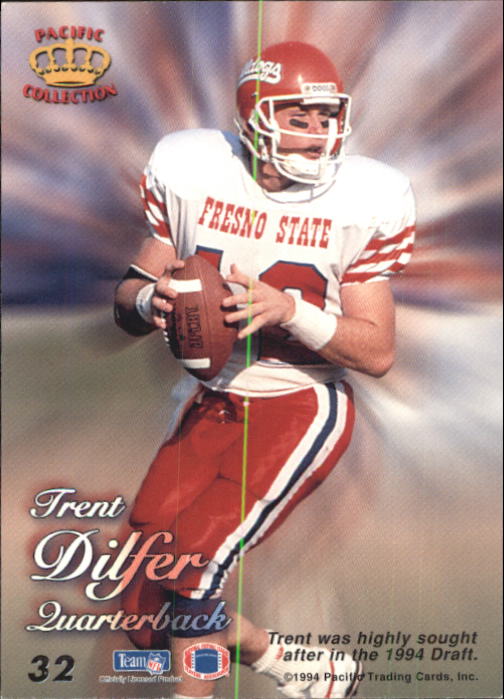 1994 Pacific Prisms #32 Trent Dilfer RC back image