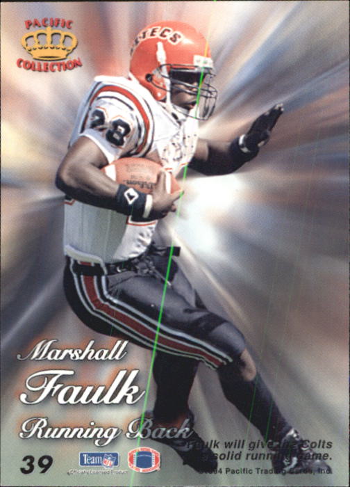 1994 Pacific Prisms #39 Marshall Faulk RC back image
